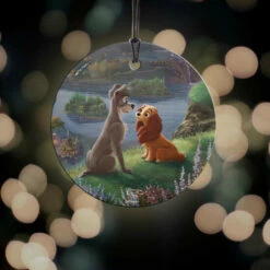 TK Disney Lady And The Tramp Hanging Glass StarFire Print -Disney store unnamed file 294