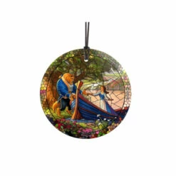 TK Disney Glass Hanging Print - Beauty And The Beast II, Stained Glass