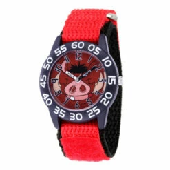 Disney Lion King Timon Red Strap Black Plastic Time Teacher Watch