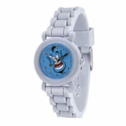 Disney Aladdin Genie Kids' Link-Style Gray Plastic Time Teacher Watch