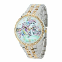 Disney Ariel Women's Two Tone Alloy Watch W/ Glitz Two Tone Bracelet