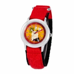 Disney Luca Machiavelli Kids' Red Stainless Steel Time Teacher Watch