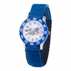 Disney Eeyore Kids' Stainless Steel Time Teacher Watch W/Blue Strap