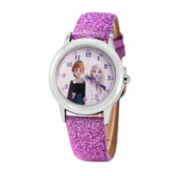 Disney Frozen 2 Anna/Elsa Kids Purple Glitter Strap Time Teacher Watch