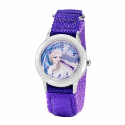 Disney Frozen 2 Elsa Kids' Stainless Steel Purple Strap Watch