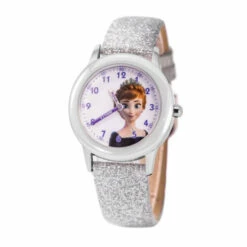 Disney Frozen 2 Anna/Elsa Kids' White Glitter Strap Time Teacher Watch