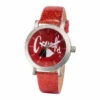 Disney Cruella Women's Silvertone Red Glitter Strap Watch -Disney store unnamed file 669